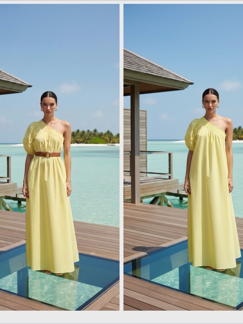 NWT ANTHROPOLOGIE MAEVE ONE SHOULDER EMBROIDER MAXI DRESS YELLOW POPLIN XS